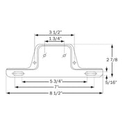Optronics Easy To Install License Plate Bracket LP20SB - Black Steel