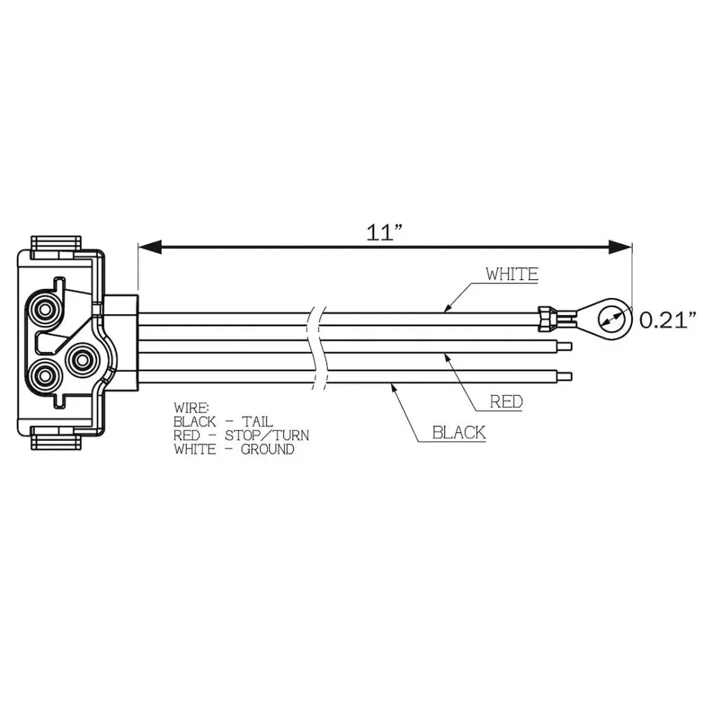 Optronics Easy To Install Trailer Light Connector Pigtail A47PBP - Right Angle Poly Bag