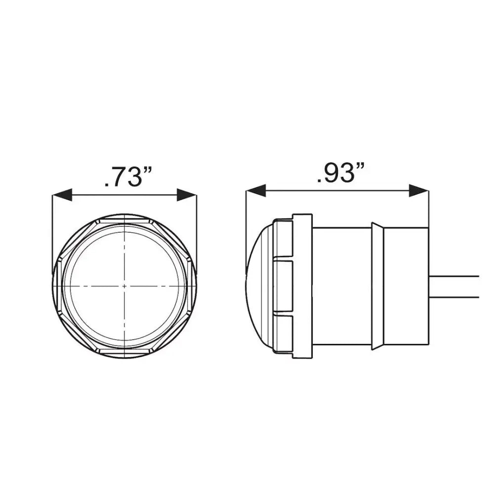 Optronics Grommet Mounting Design Clearance Light MCL110RKBP - Red Led Nondirctnlglo Unilt Grmt PO