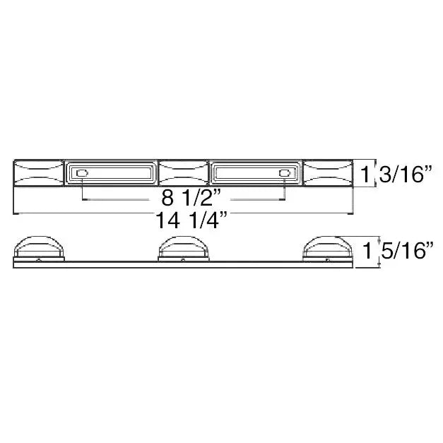 Optronics Limited Lifetime Warranty Light Bar MCL97RK - Red Led 3PC ID Lite Steel