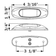 Optronics Limited Lifetime Warranty Side Marker Light - LED MCL17ABP - Miroflex Mini Star Chrom Amb