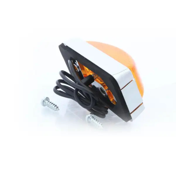 Optronics Snap-On Replaceable Lens Clearance Light MCL91AB - Chrome Led Mark Mini Amber