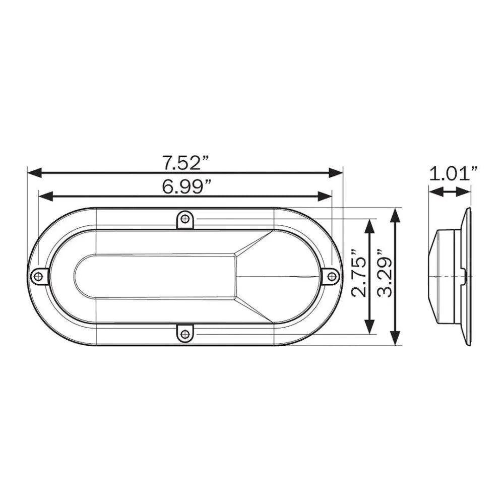 Optronics Surface Flange Mount Installation Trailer Light STL1211RCFHPGP - Clear Led STT BU Glo Surfmt FPL3