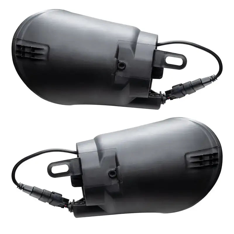 Black cylindrical sonar transducers with cables for Toyota Tundra high powered LED fog lights