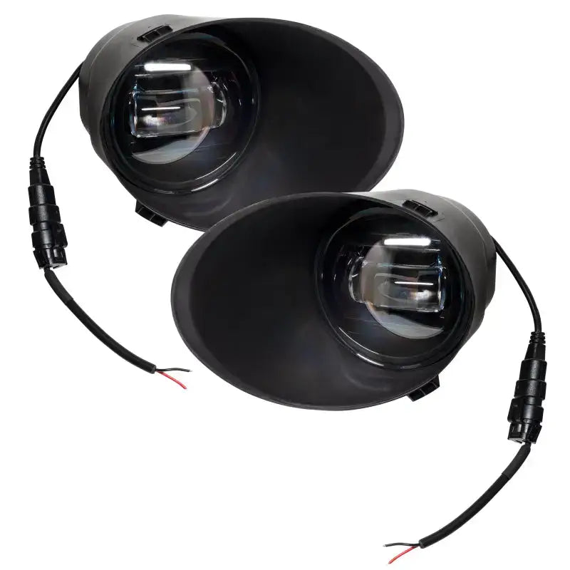 Black fog lights for Toyota Tundra with high powered LED bulbs in the Oracle 07-13 kit