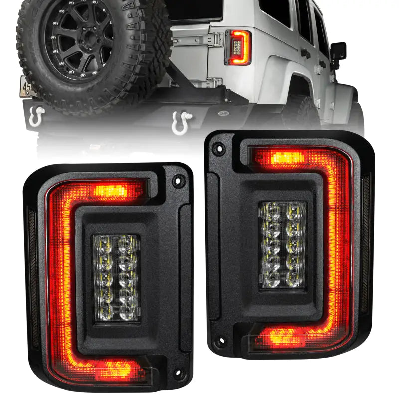 Oracle 07-17 Jeep Wrangler JK Flush Mount LED Tail Lights - Tinted - Truck & Automotive