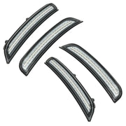 Four curved LED sidemarker lights with black housings for Dodge Charger concept sidemarker set