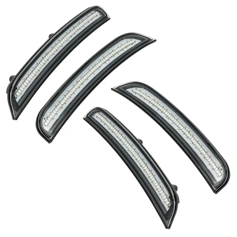 Four curved LED sidemarker lights with black housings for Dodge Charger concept sidemarker set