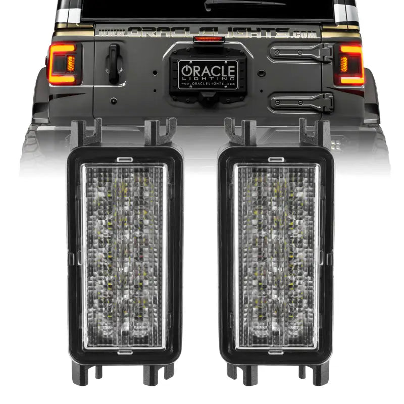 Oracle 2018 + Jeep Wrangler JL Dual Function Reverse LED Modules Flush Tail Light - Amber/White - Truck & Automotive