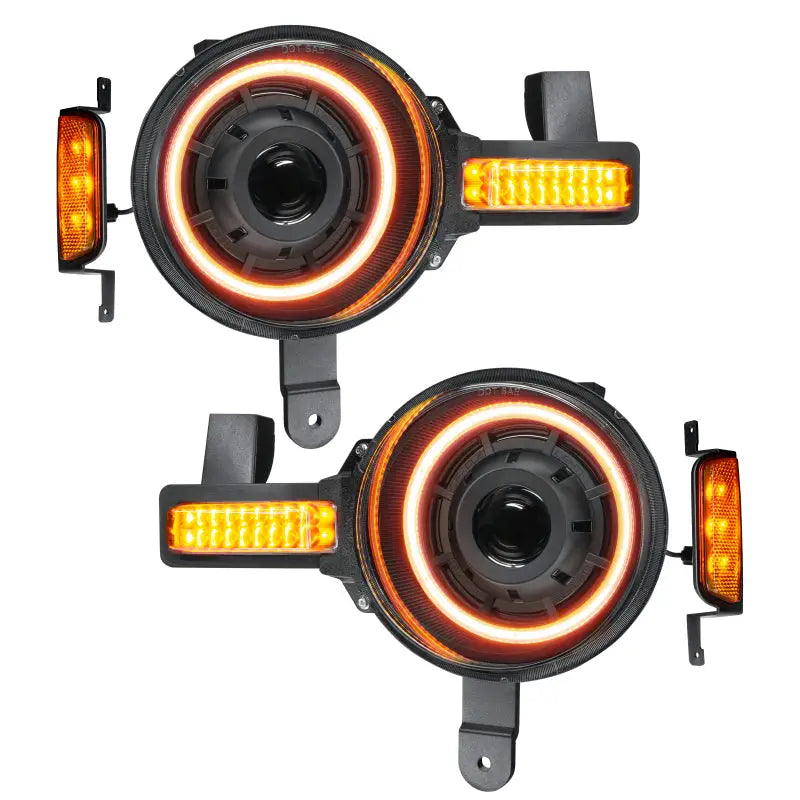 Oracle 2021 + Ford Bronco Oculus Bi-LED Projector Headlights - Amber/White Switchback - Truck & Automotive
