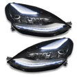 Black car headlights with LED accents for Oracle Tesla Model 3 dynamic colorshift headlight DRL upgrade