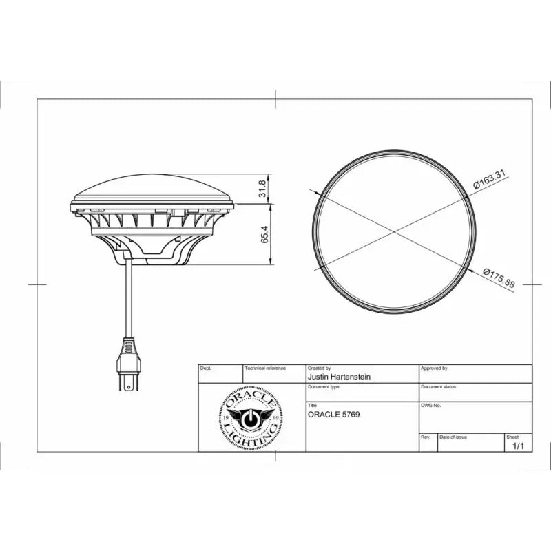 ORACLE LIGHT 5769-504 ORACLE 7' HIGH POWERED LED HEADLIGH
