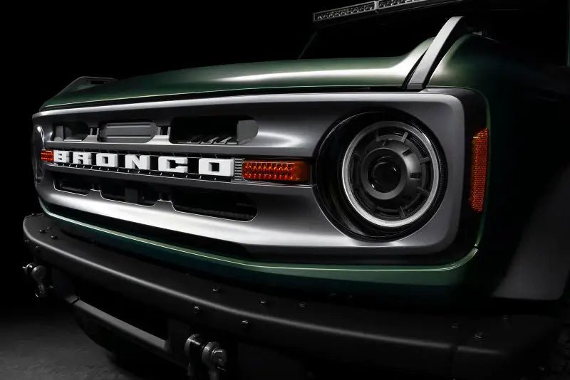 Green Ford Bronco front end featuring Oracle Bi-LED Projector Headlights