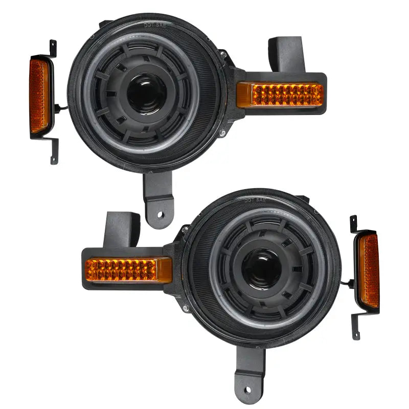 Pair of black Oracle Ford Bronco 21+ Oculus Bi-LED projector headlights