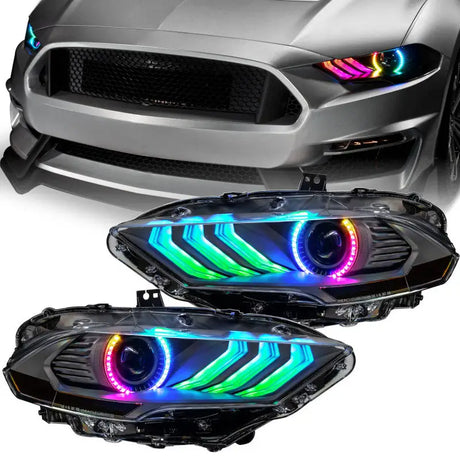 Oracle Lighting 18-23 Ford Mustang Dynamic ColorSHIFT LED Headlights - Black Series - Truck & Automotive