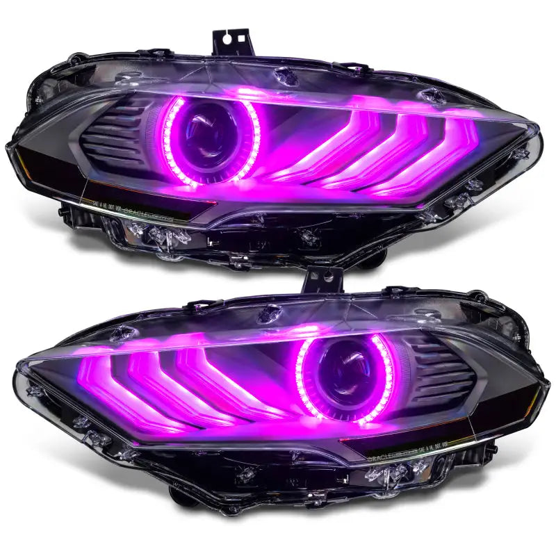 Oracle Lighting 18-23 Ford Mustang Dynamic ColorSHIFT LED Headlights - Black Series - Truck & Automotive