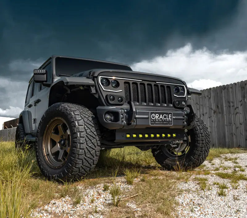 ORACLE Lighting 2019 + Jeep Wrangler JL / Gladiator JT Skid Plate w/ Integrated LED Emitters - Yellow - Truck &