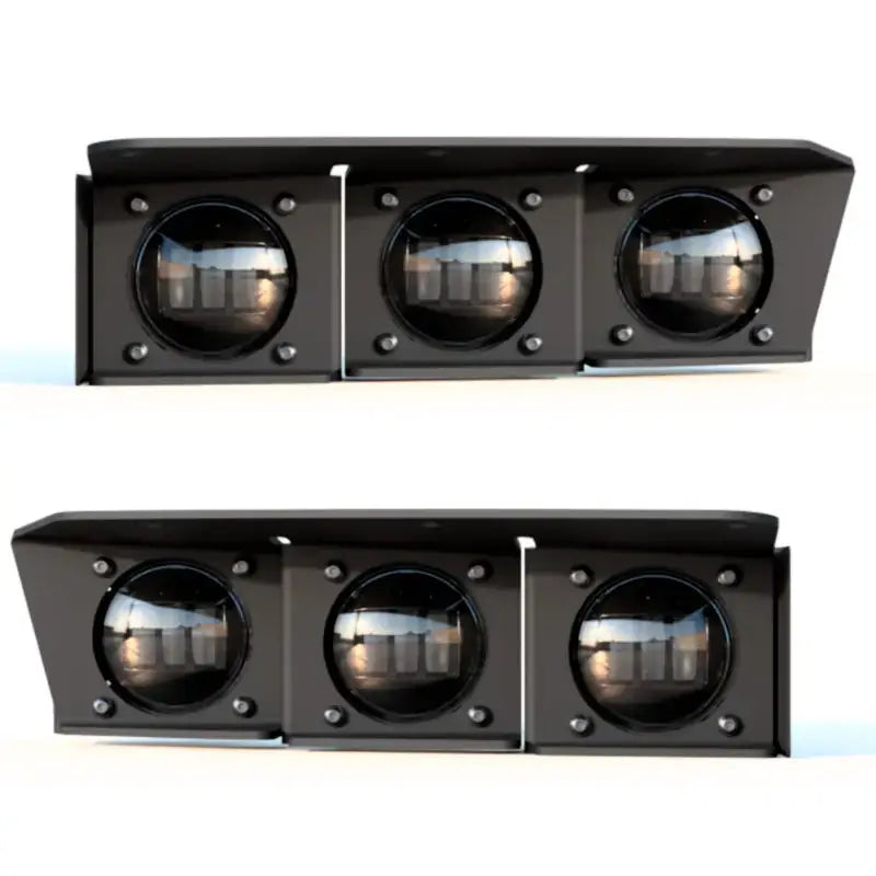 Two black triple LED fog lights from ORACLE Lighting Ford Bronco fog light kit