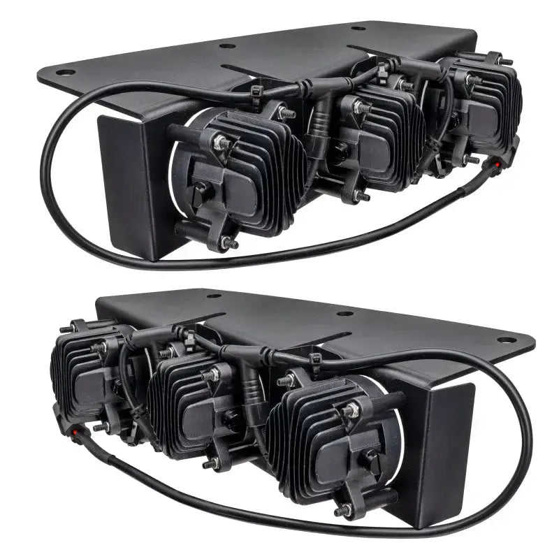 Black LED light bars with mounting brackets for Ford Bronco fog light kit upgrade