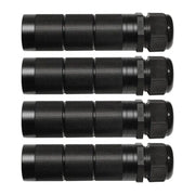Four black metal cable glands for Oracle Lighting Fiber Optic Wheel with RGBW kit
