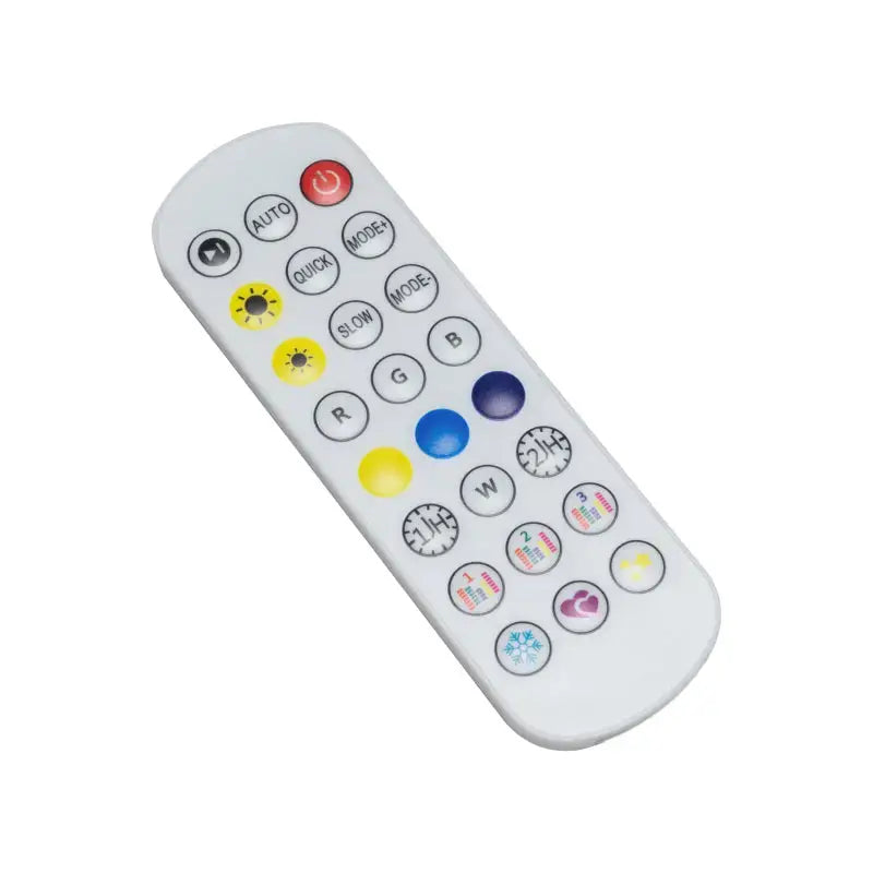 White remote control with colorful buttons for Oracle Lighting Fiber Optic Wheel Lite