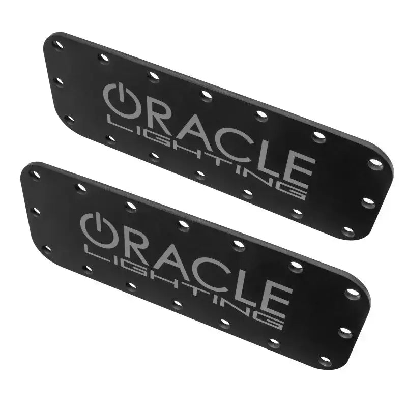 Black metal plates with mounting holes for Oracle Magnetic Light bar covers on LED side mirrors