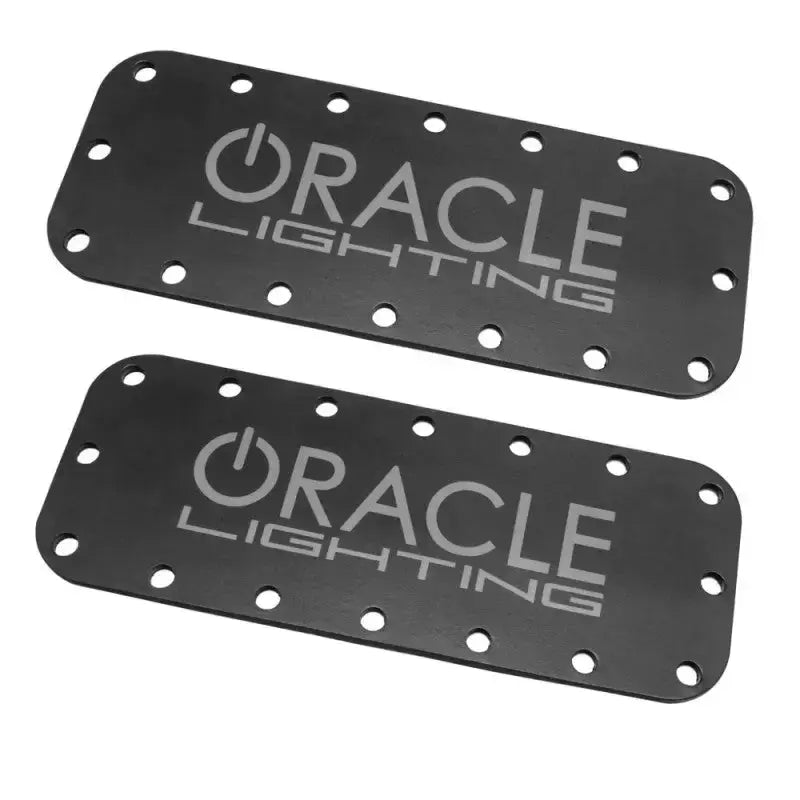 Black metal plates with mounting holes for Oracle Magnetic Light bar cover on LED side mirrors