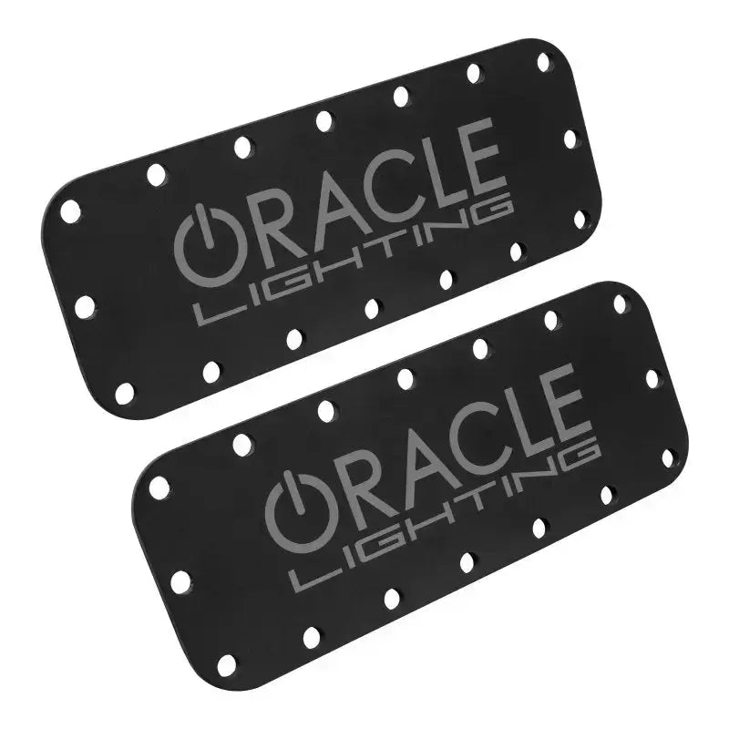 Black metal plates with mounting holes for Oracle Magnetic Light bar cover pair