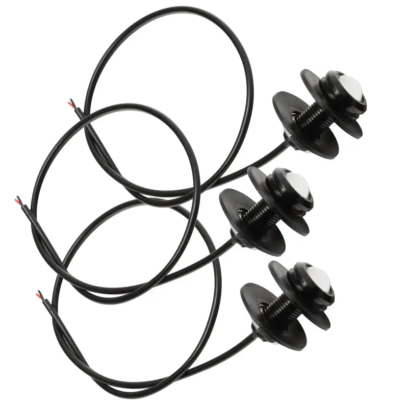 Black LED bolt lights with wires for Jeep Gladiator JT style LED grille kit
