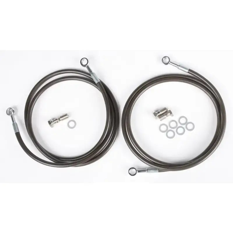 OUT500-2F-SMK Brakeline Frt 2line Pol Smoke - Front Brake Line Kit