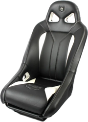 P141S190WH Pro Armor suspension seat with black and white design and contrast stitching
