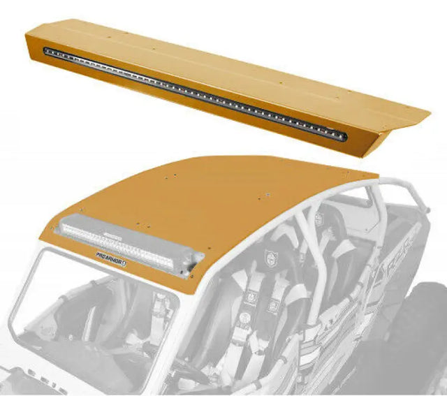 P144R124GMM Pro Armor Asylum Roof W/Rear Light & Lt Bar Pckt Gold Matte Metal - UTV Cab/Roof/Door