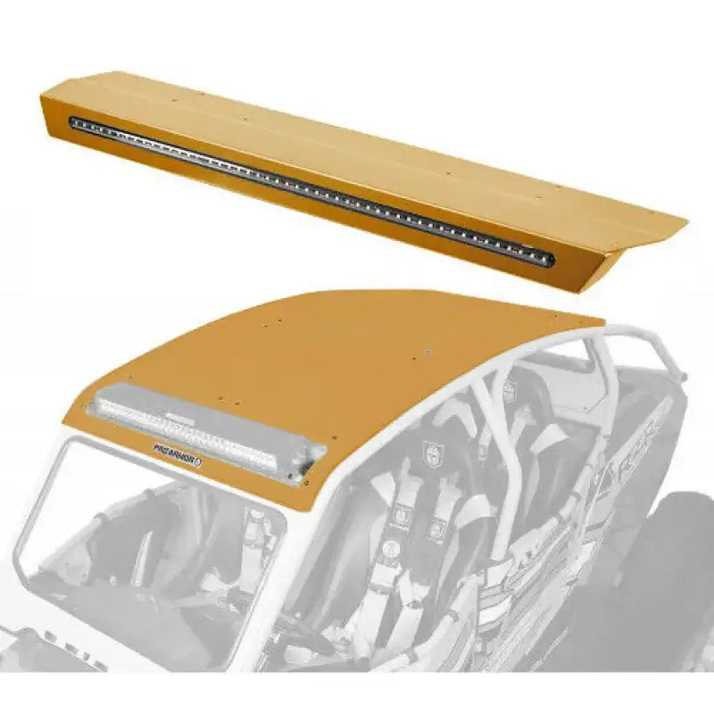 P144R124GMM Pro Armor Asylum Roof W/Rear Light & Lt Bar Pckt Gold Matte Metal - UTV Cab/Roof/Door