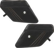 P144Y327OR Rear Stock Door Knee Pads With Storage Orange Stitching