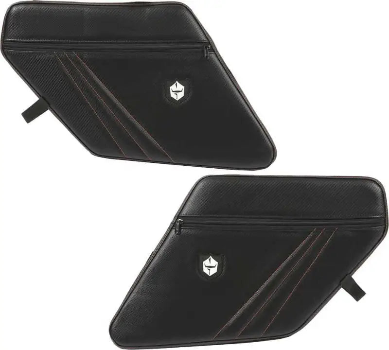 P144Y327OR Rear Stock Door Knee Pads With Storage Orange Stitching