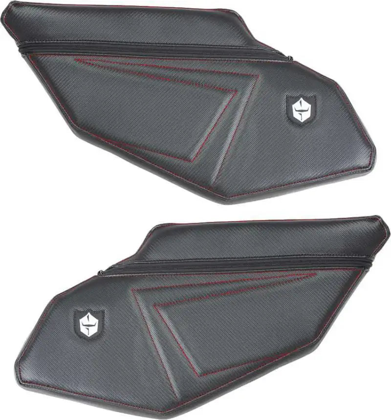 P1910Y331RD Stock Rear Door Knee Pads With Storage Red Stitching Pol