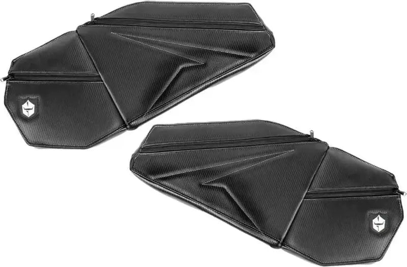 P199Y320WH Front Door Knee Pads With Storage White Stitching P