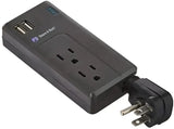 Black power strip with USB ports for P4010 P3 Internatn Watt Portable Surge Protect