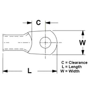 Pacer No Exposed Seams Battery Cable Eyelet TAE2-12R-2 - Tinned Lug 2PC