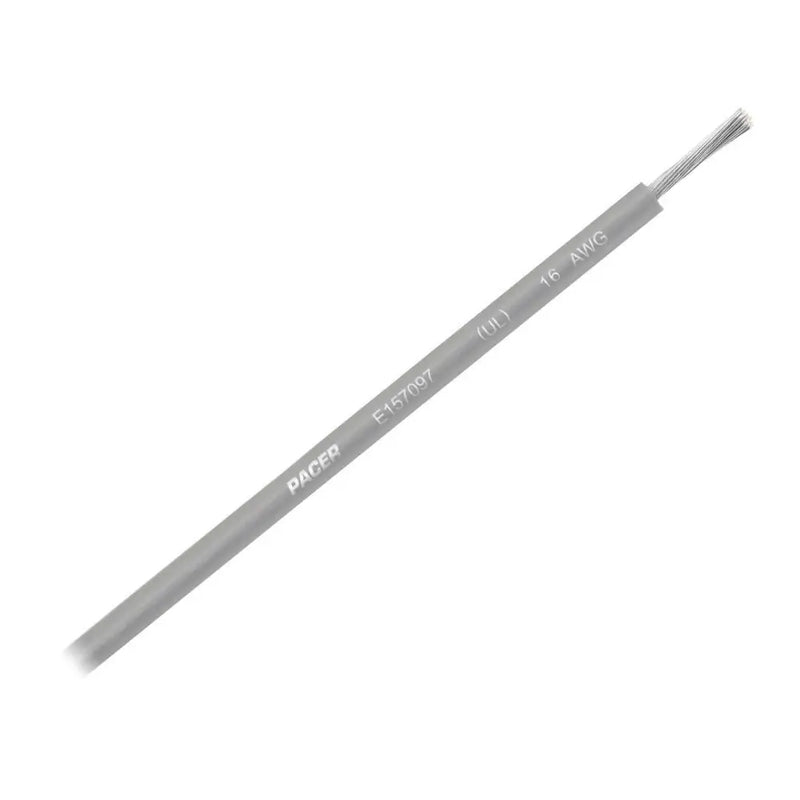 Pacer No Supplier Warranty Primary Wire WUL16GY-100 - 16 Awg UL GY TC 100FT RL