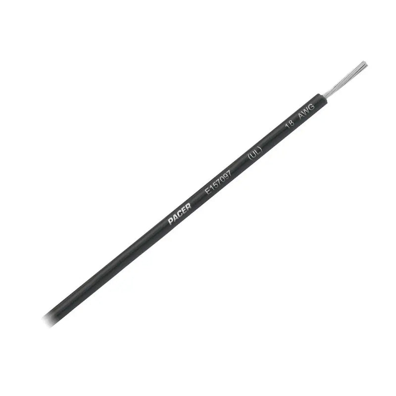 Pacer No Supplier Warranty Primary Wire WUL18BK-100 - 18 Awg UL BK TC 100FT RL