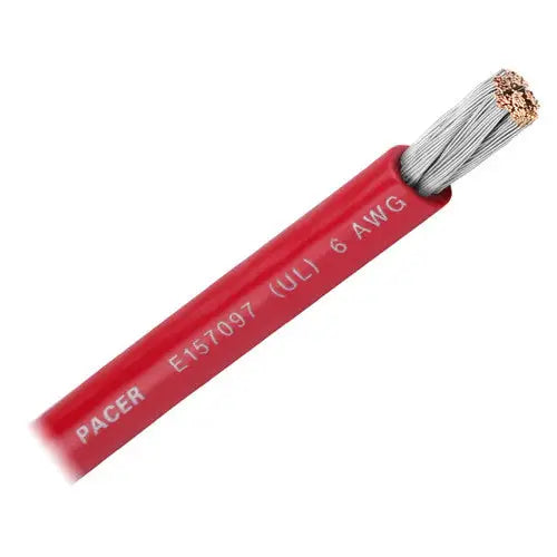 Pacer No Supplier Warranty Battery Cable WUL6RD-25 - Awg UL RD TC Wire 25FT RL