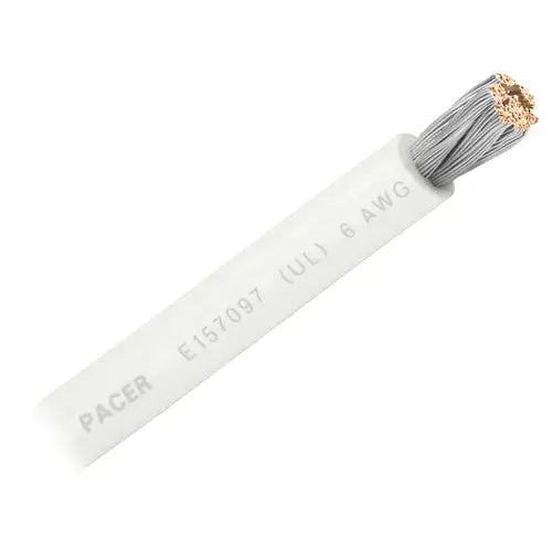 Pacer No Supplier Warranty Battery Cable WUL6WH-100 - Awg UL WH TC Wire 100FT RL