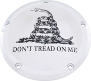 CUSTOM ENGRAVING PATR08-46 7 M8 Flt/Flh Derby Cover Don't Tread Chrome