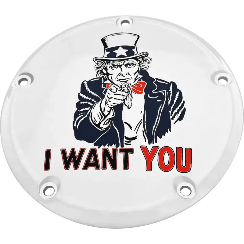 CUSTOM ENGRAVING PATR10-46 7 M8 Touring Derby Cover Uncle Sam Chrome