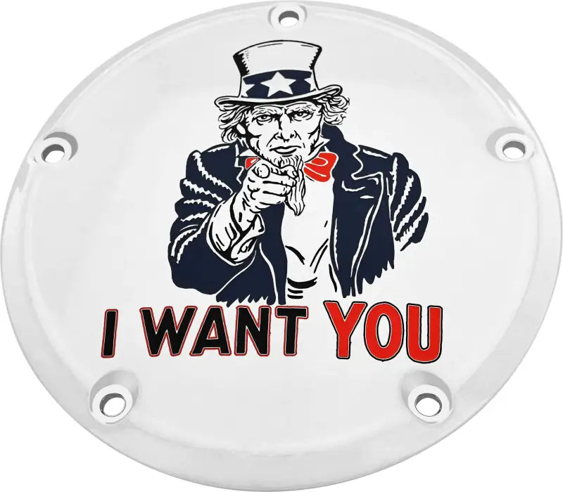CUSTOM ENGRAVING PATR10-46 7 M8 Touring Derby Cover Uncle Sam Chrome