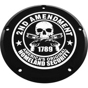 CUSTOM ENGRAVING PATR19-12BG 7 Tc Derby Cover 2a Black