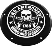 CUSTOM ENGRAVING PATR19-12BG 7 Tc Derby Cover 2a Black