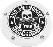 CUSTOM ENGRAVING PATR19-46 7 M8 Flt/Flh Derby Cover 2a Chrome