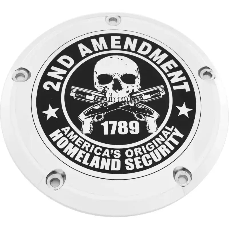 CUSTOM ENGRAVING PATR19-67 6 M8 Softail Derby Cover 2a Chrome